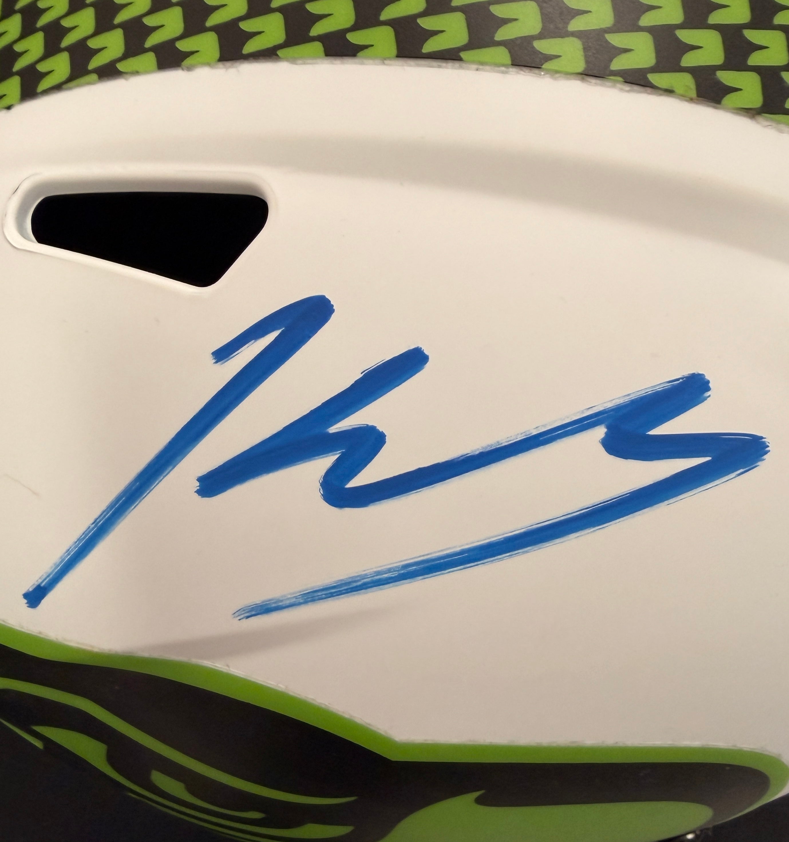 Kenneth Walker III Signed Autographed Riddell Seahawks Lunar Replica Helmet BAS
