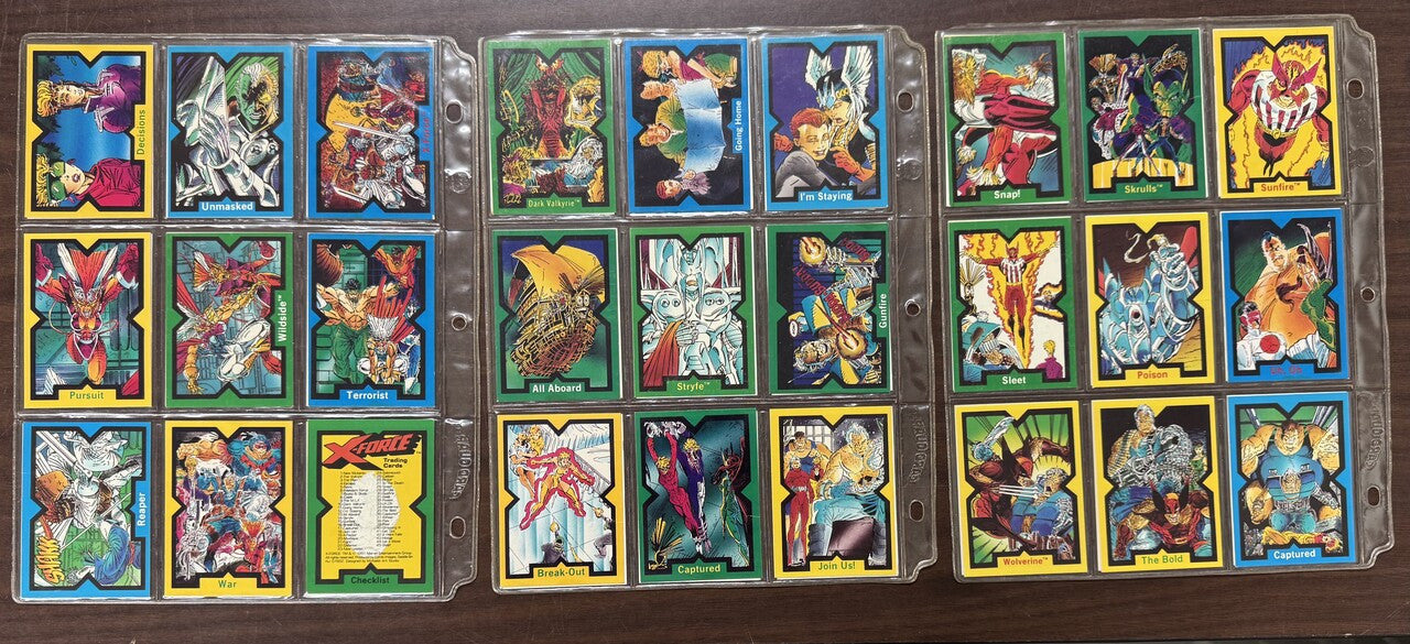 1991 Marvel Comic Images X-Force Complete Card Set (90) EX