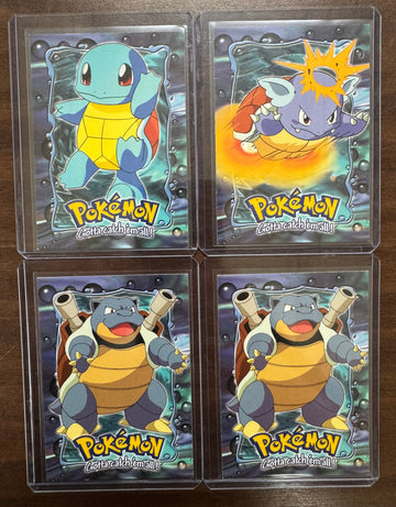 1999 Topps Pokemon Series 1 Squirtle-Blastoise Evolution Set Blue Logo NM