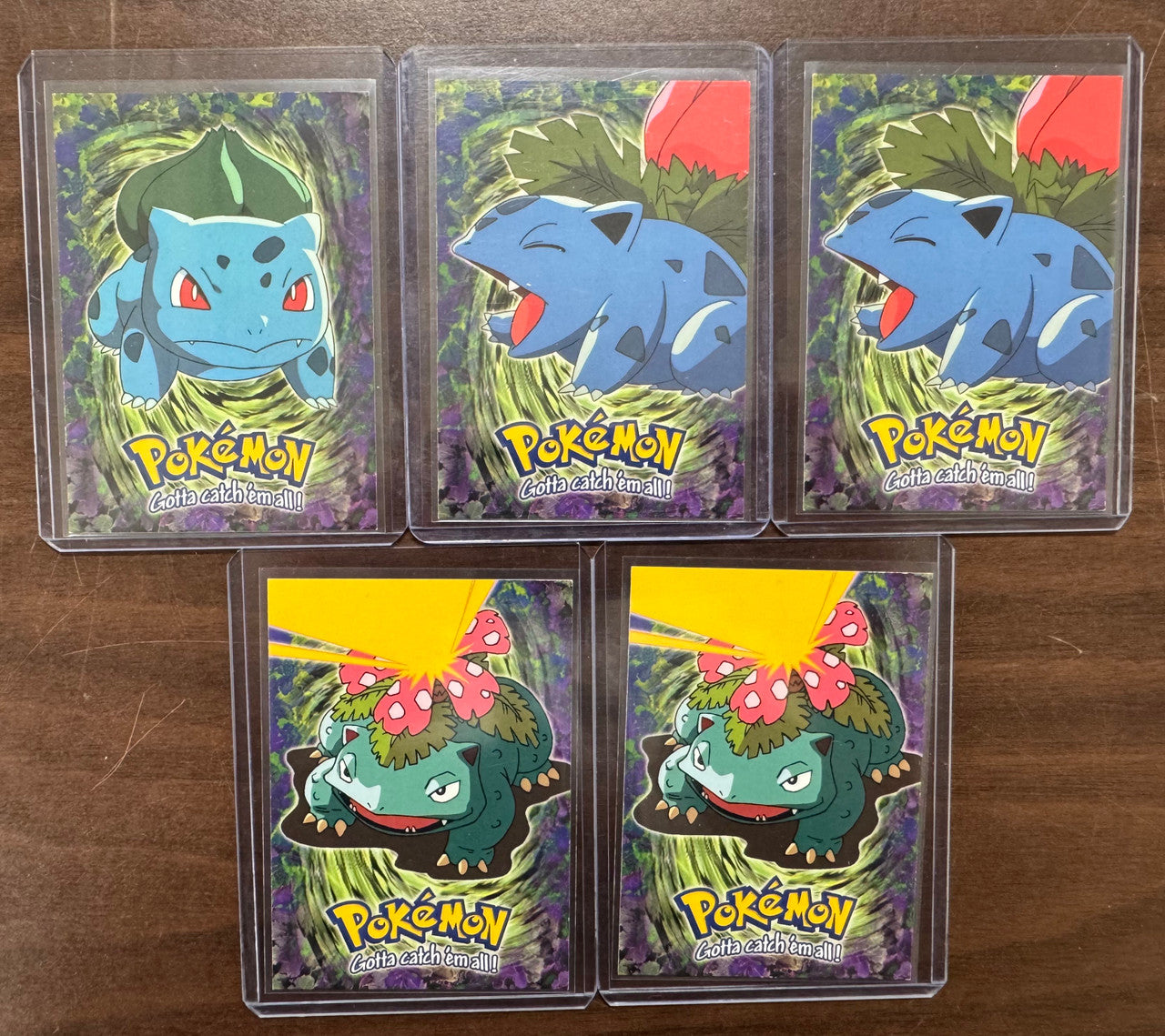 1999 Topps Pokemon Series 1 Bulbasaur-Venusaur Evolution Set Blue Logo NM