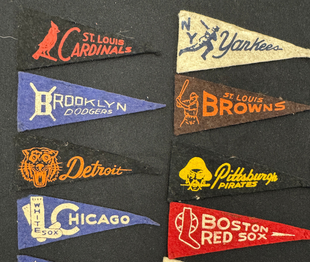 1946-50 American Nut & Chocolate Pennant Set (16) and Near Pin Set (12/16)