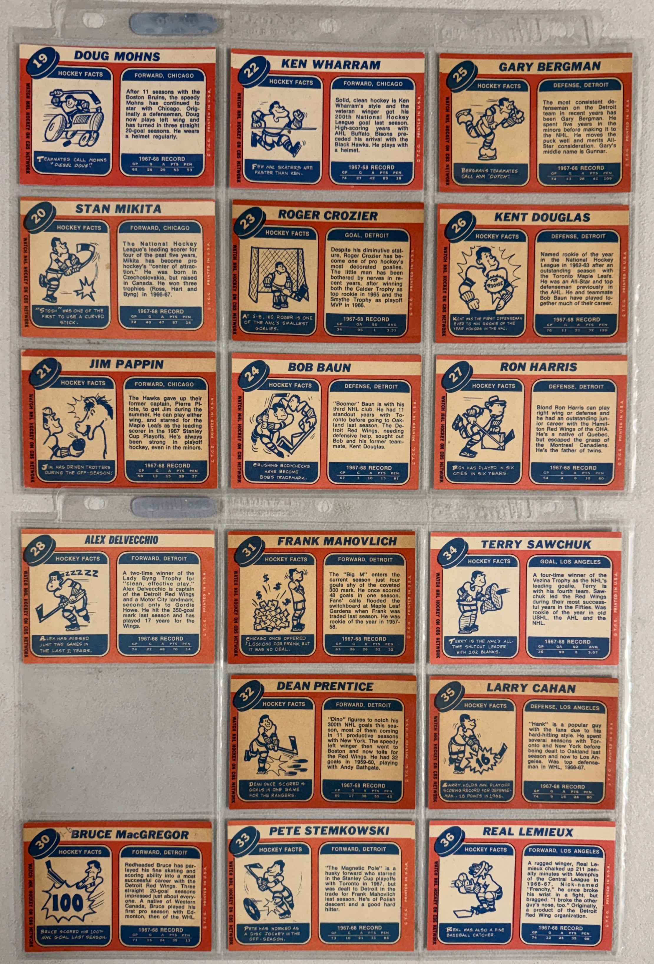 1968/69 Topps Hockey Complete Set (132) VG/EX-EX/MT