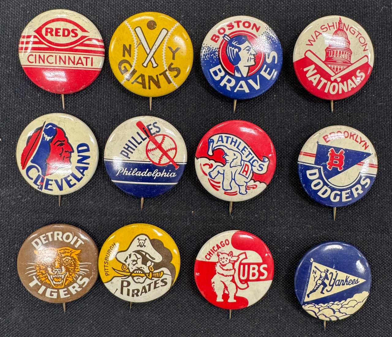 1946-50 American Nut & Chocolate Pennant Set (16) and Near Pin Set (12/16)