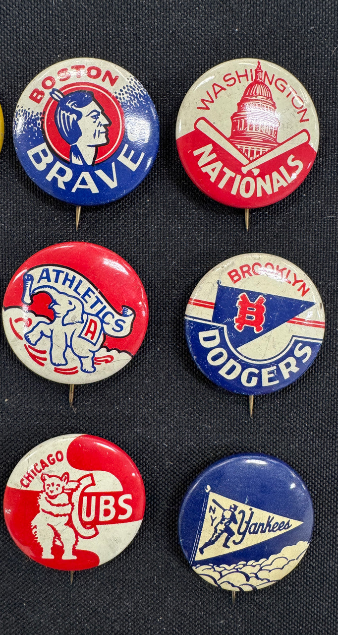 1946-50 American Nut & Chocolate Pennant Set (16) and Near Pin Set (12/16)