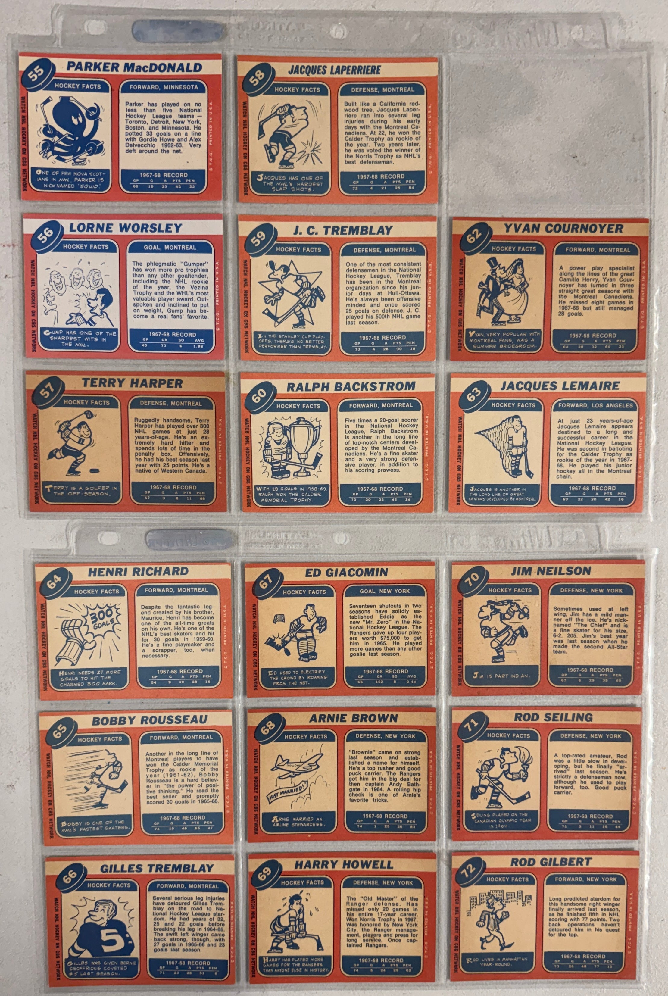 1968/69 Topps Hockey Complete Set (132) VG/EX-EX/MT