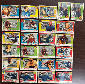1955 Topps All American Football Lot of 46 Low Grade w/ Duplicates