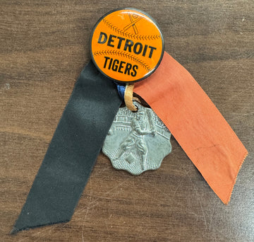 1940s Detroit Tigers Pinback With Ribbons and Medal