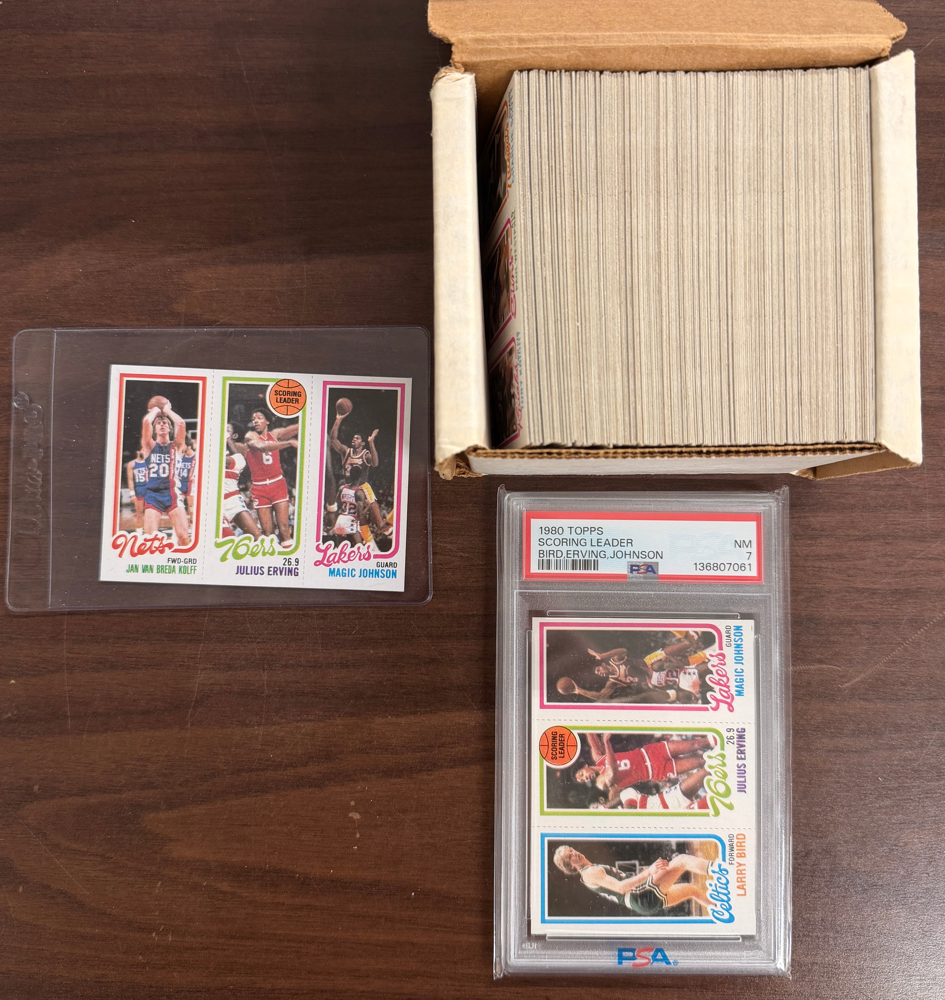 1980/81 Topps Basketball Complete Set (176) w/ PSA 7 Bird, Magic, Erving