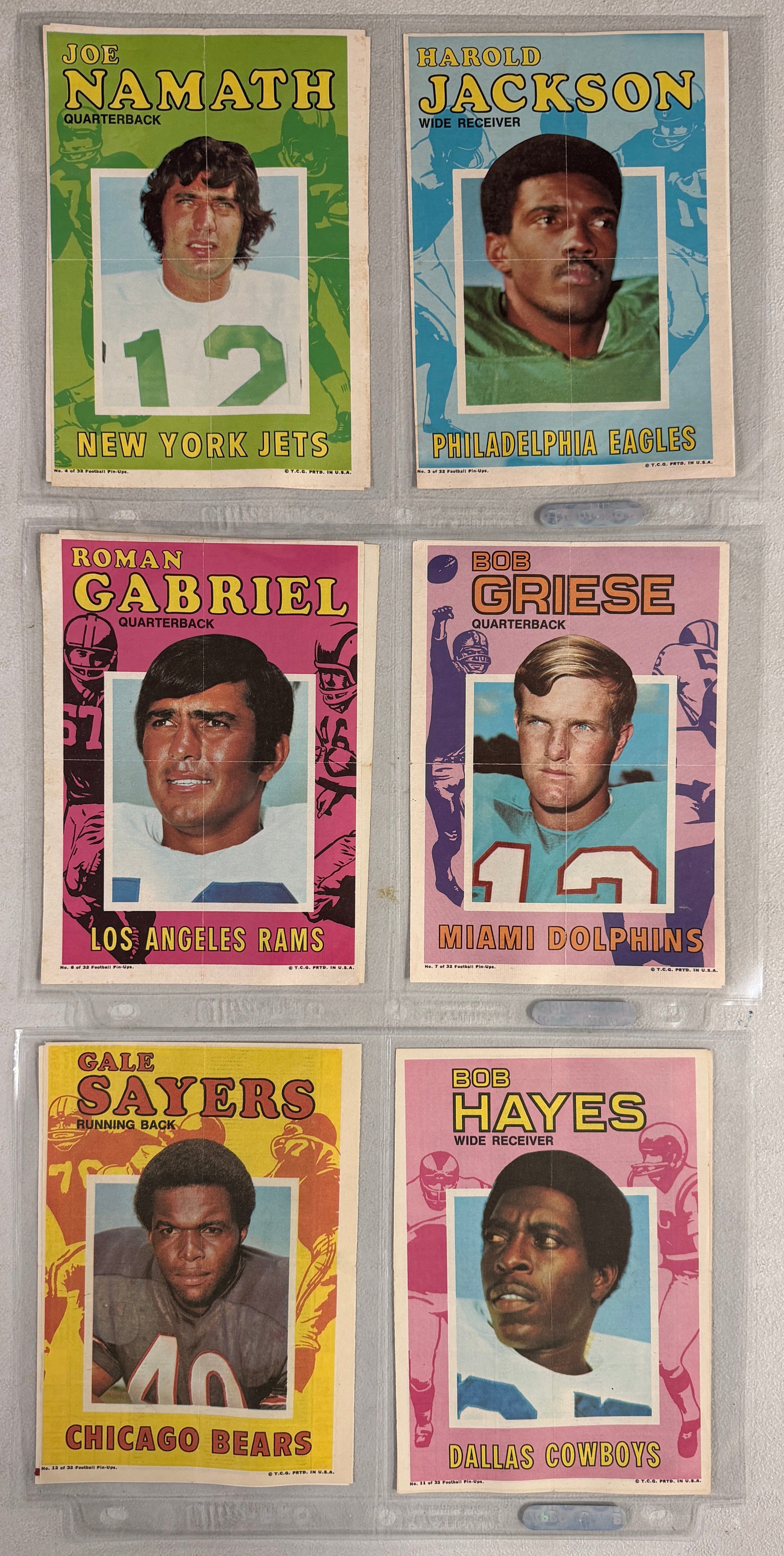 1971 Topps Football Posters Complete Set (32) EX-MT/NM