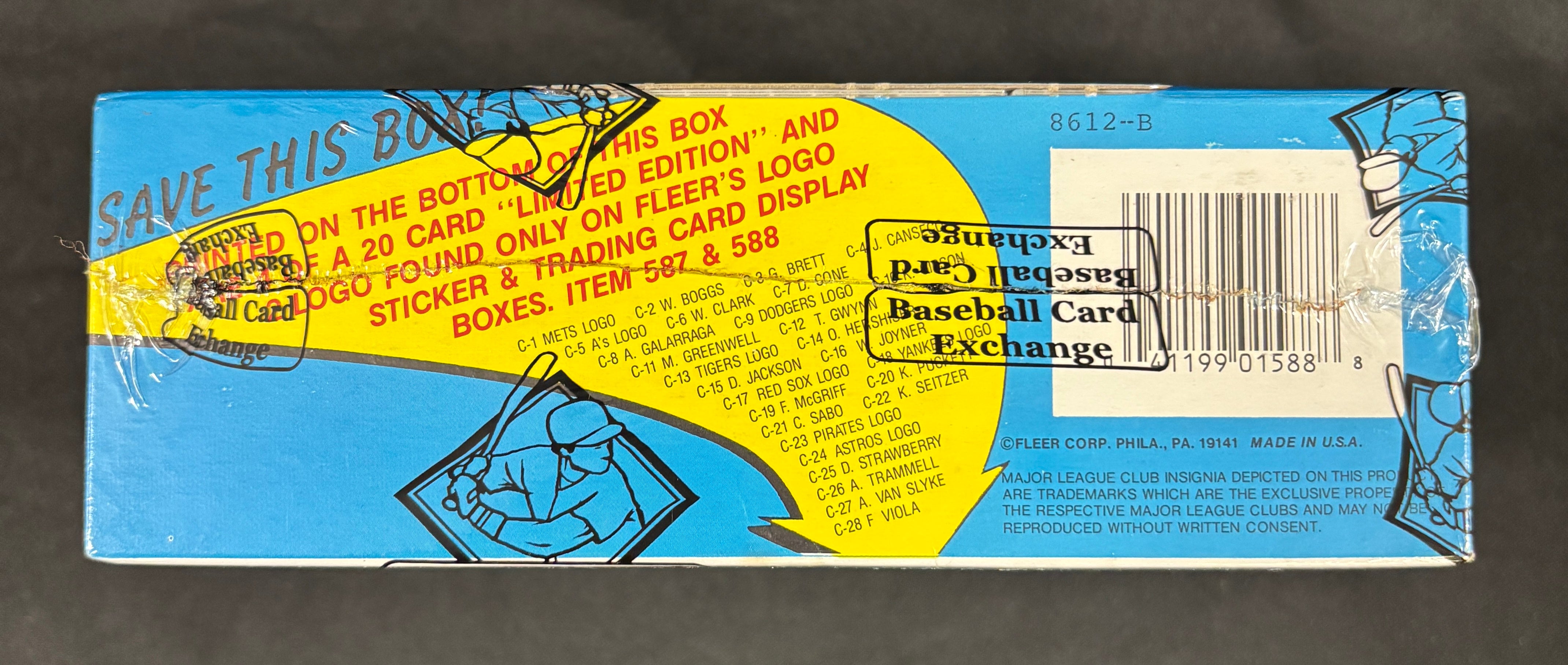 1989 Fleer Baseball Cello Box BBCE Wrapped/Sealed FASC