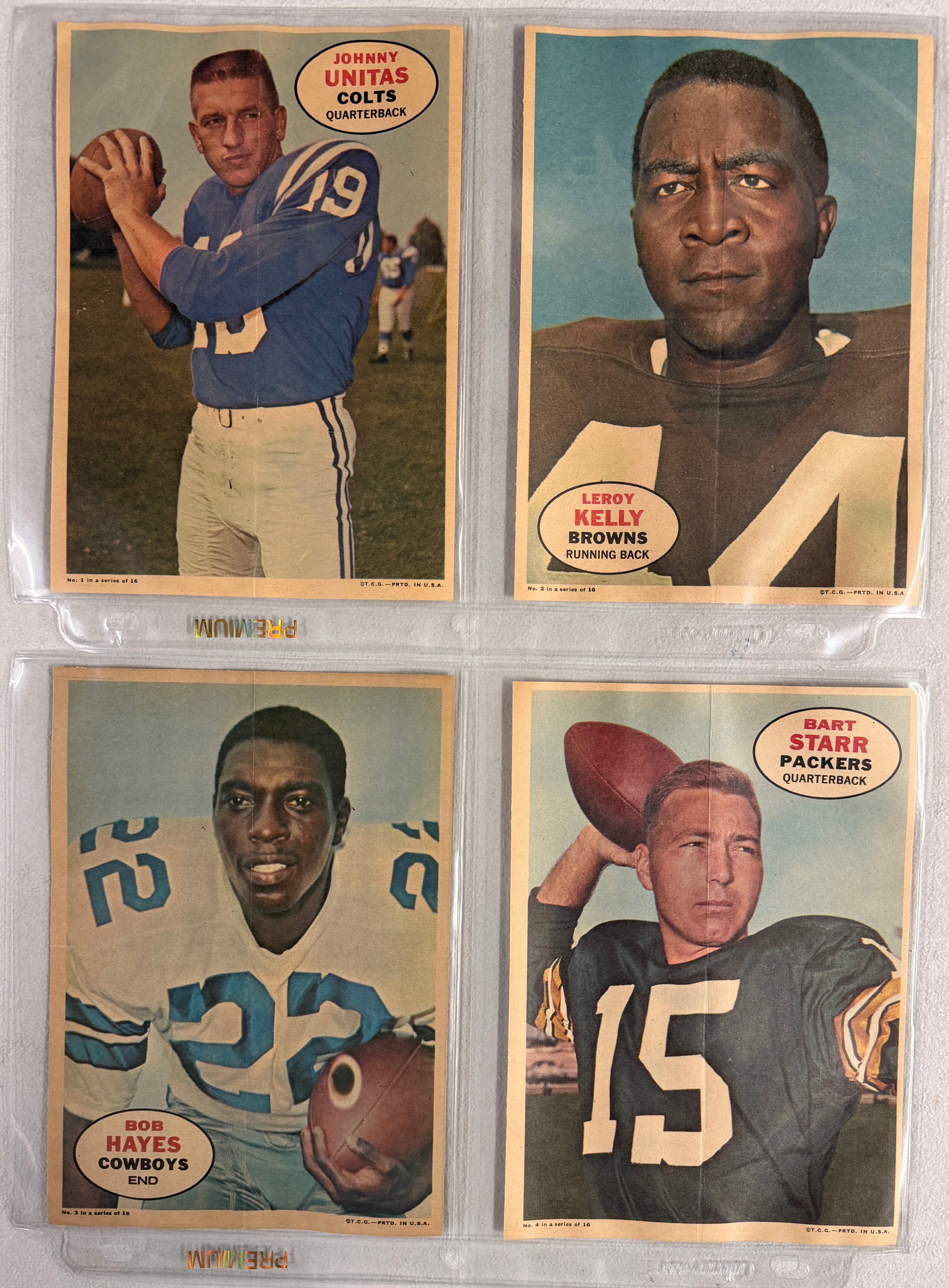 1968 Topps Football Poster Set Complete (16) NM
