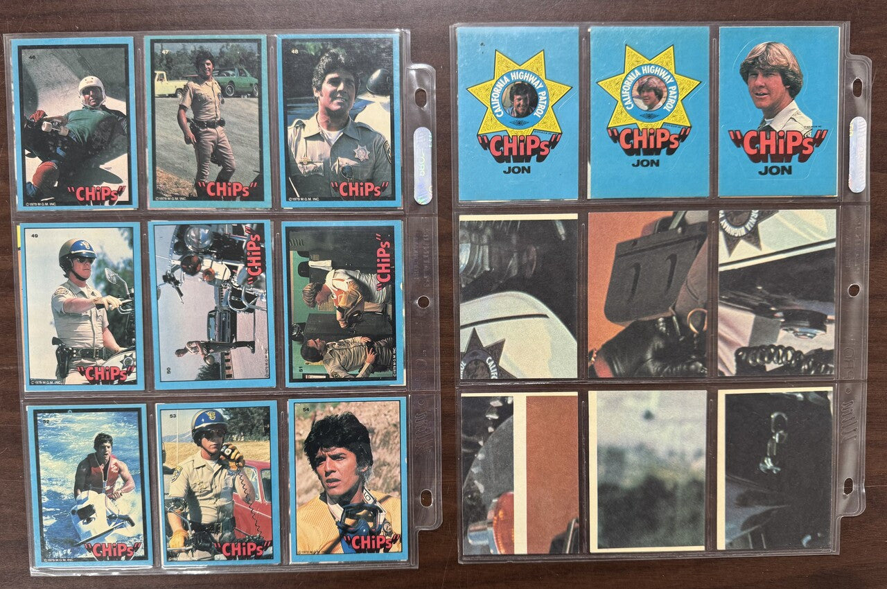 1979 Donruss "CHiPs" Complete Card Set (60) W/ Stickers (6) NM