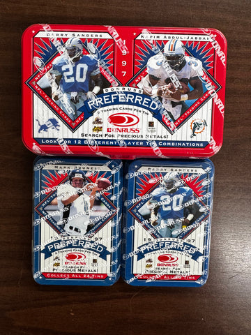 1997 Donruss Preferred Football Tin Lot of 3 All Factory Sealed Barry Sanders