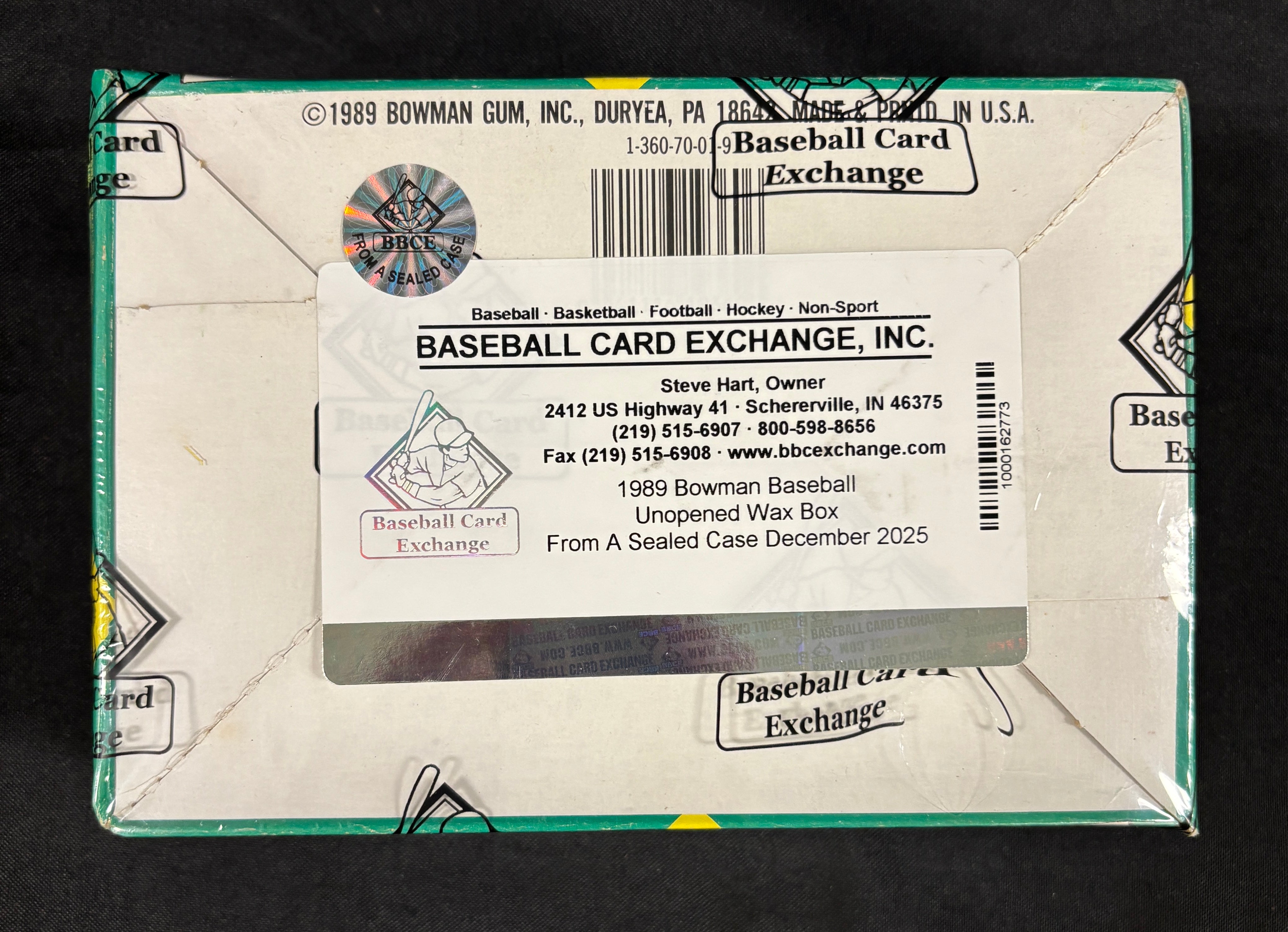 1989 Bowman Baseball Wax Box BBCE Wrapped/Sealed FASC