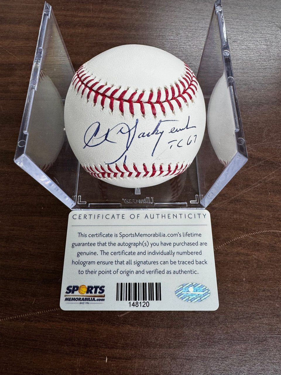 Carl Yastrzemski Signed Autographed Rawlings OML Baseball GAI