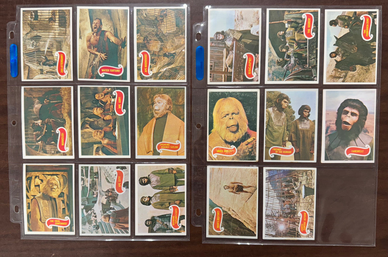 1969 Topps Planet of the Apes Complete Card Set Green Backs (44) EX