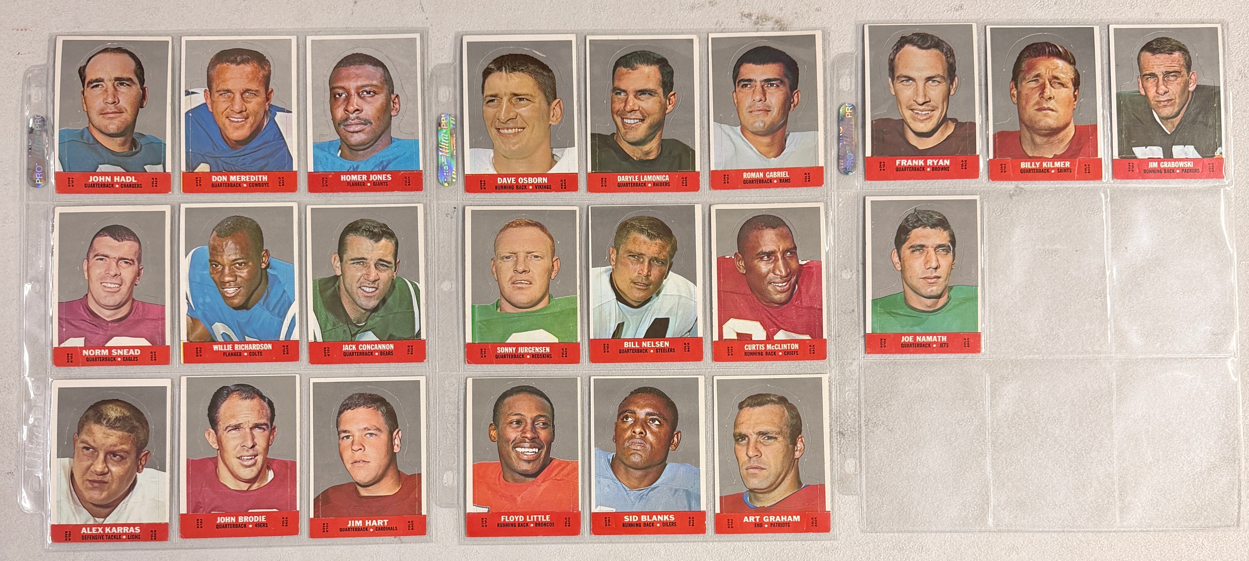 1968 Topps Football Stand-Up Complete Set (22) EX