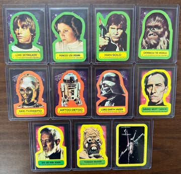 1977 Topps Star Wars Series 1 Complete Sticker Set (11) EX