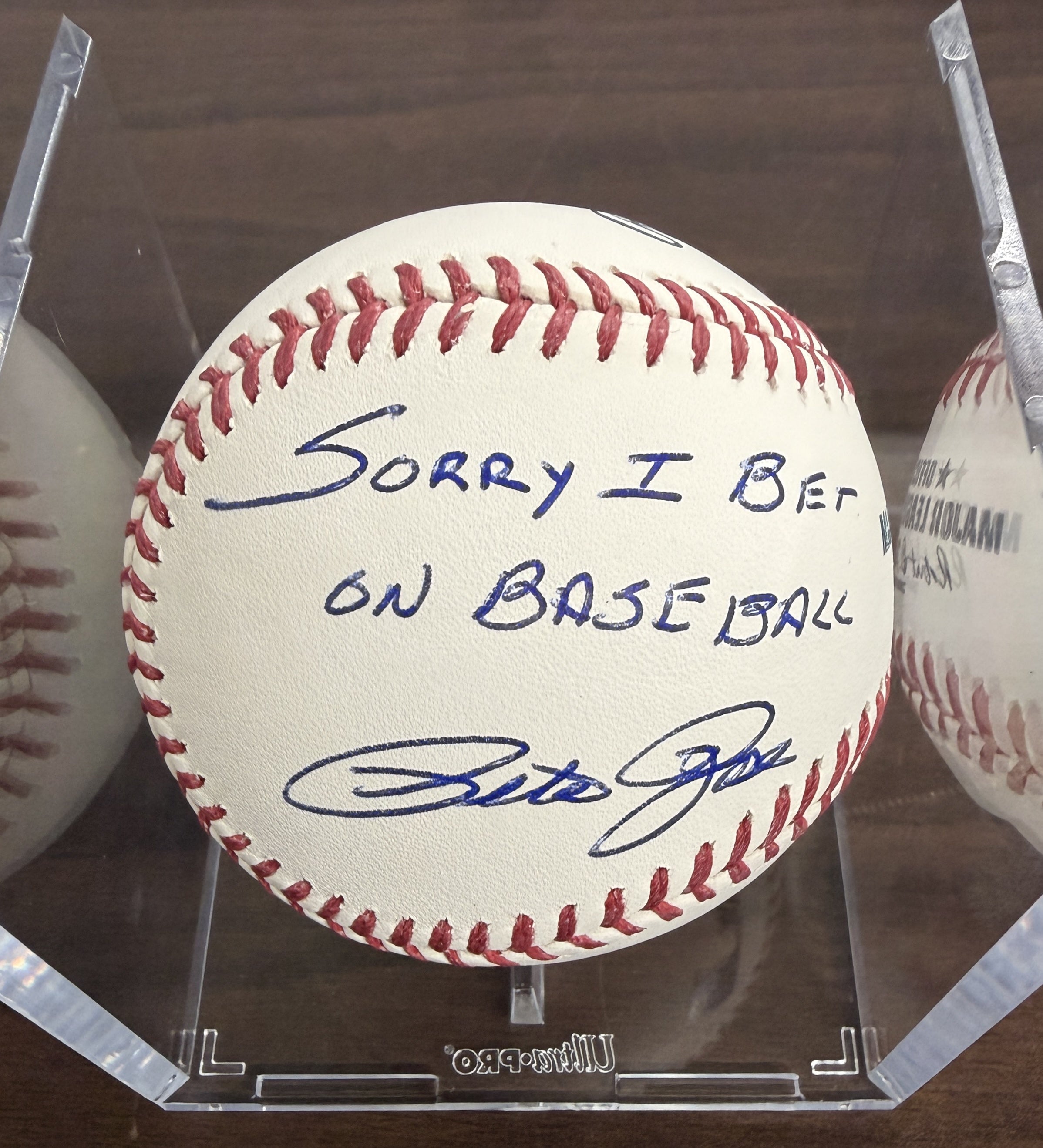 Pete Rose Signed Autographed Inscribed Rawlings OML Baseball BAS