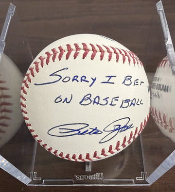 Pete Rose Signed Autographed Inscribed Rawlings OML Baseball BAS