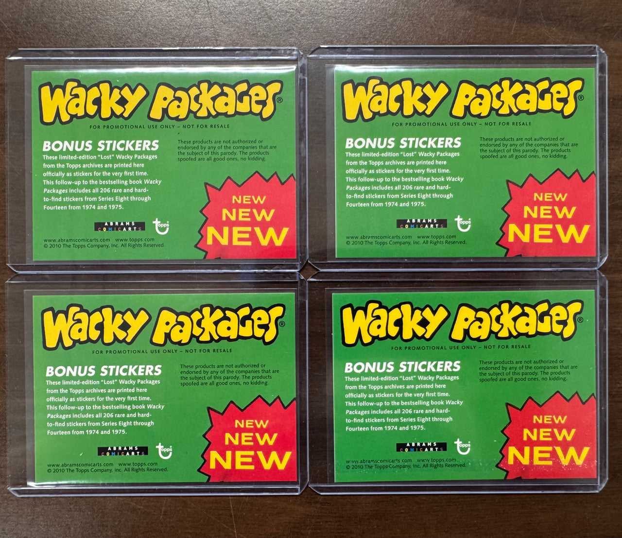 2010 Topps Wacky Packages Complete Bonus Sticker Promo Set (4) NM