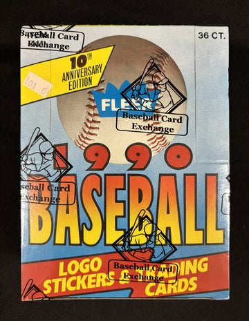 1990 Fleer Baseball Wax Box BBCE Wrapped/Sealed FASC