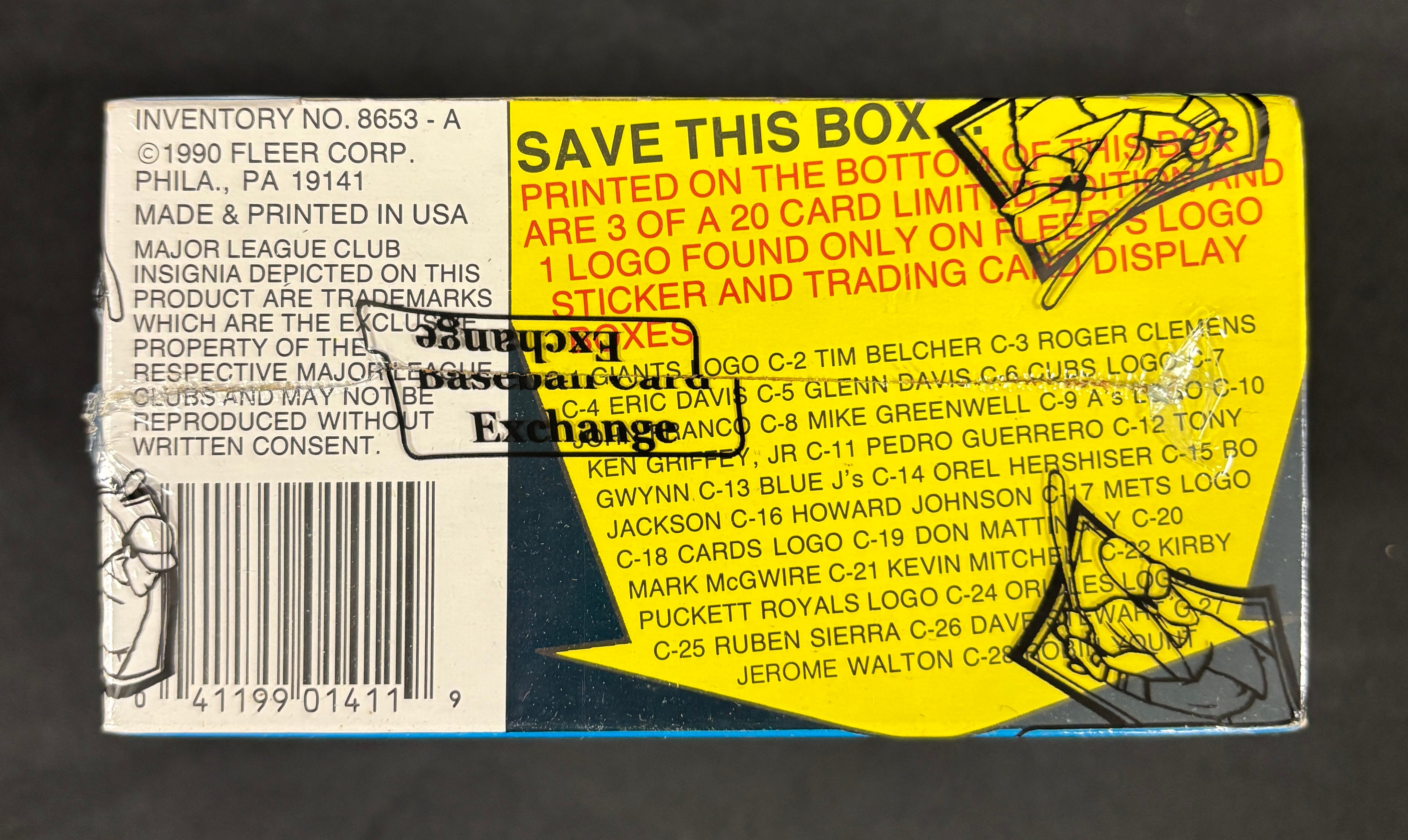 1990 Fleer Baseball Wax Box BBCE Wrapped/Sealed FASC