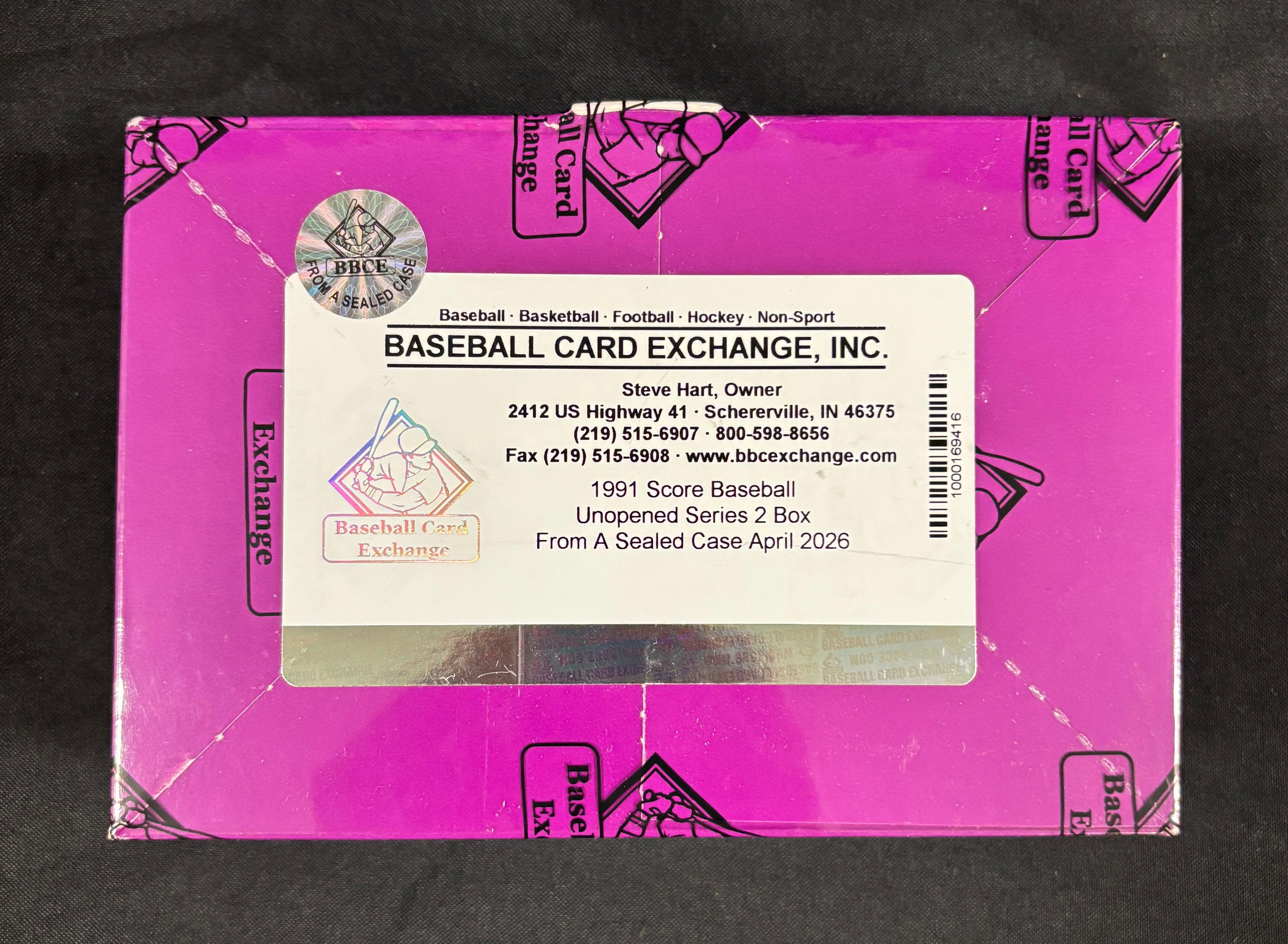 1991 Score Series Two Baseball Box BBCE Wrapped/Sealed FASC
