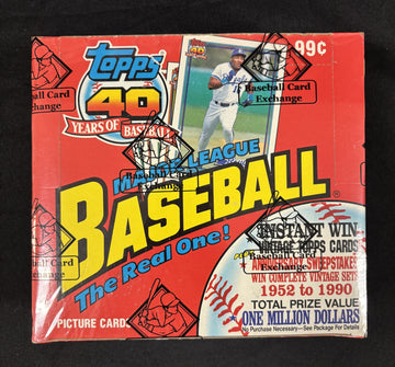 1991 Topps Baseball Cello Box BBCE Wrapped/Sealed