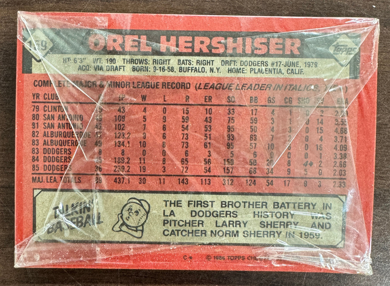 1986 Topps Baseball Grocery Cello Individual Pack Sealed