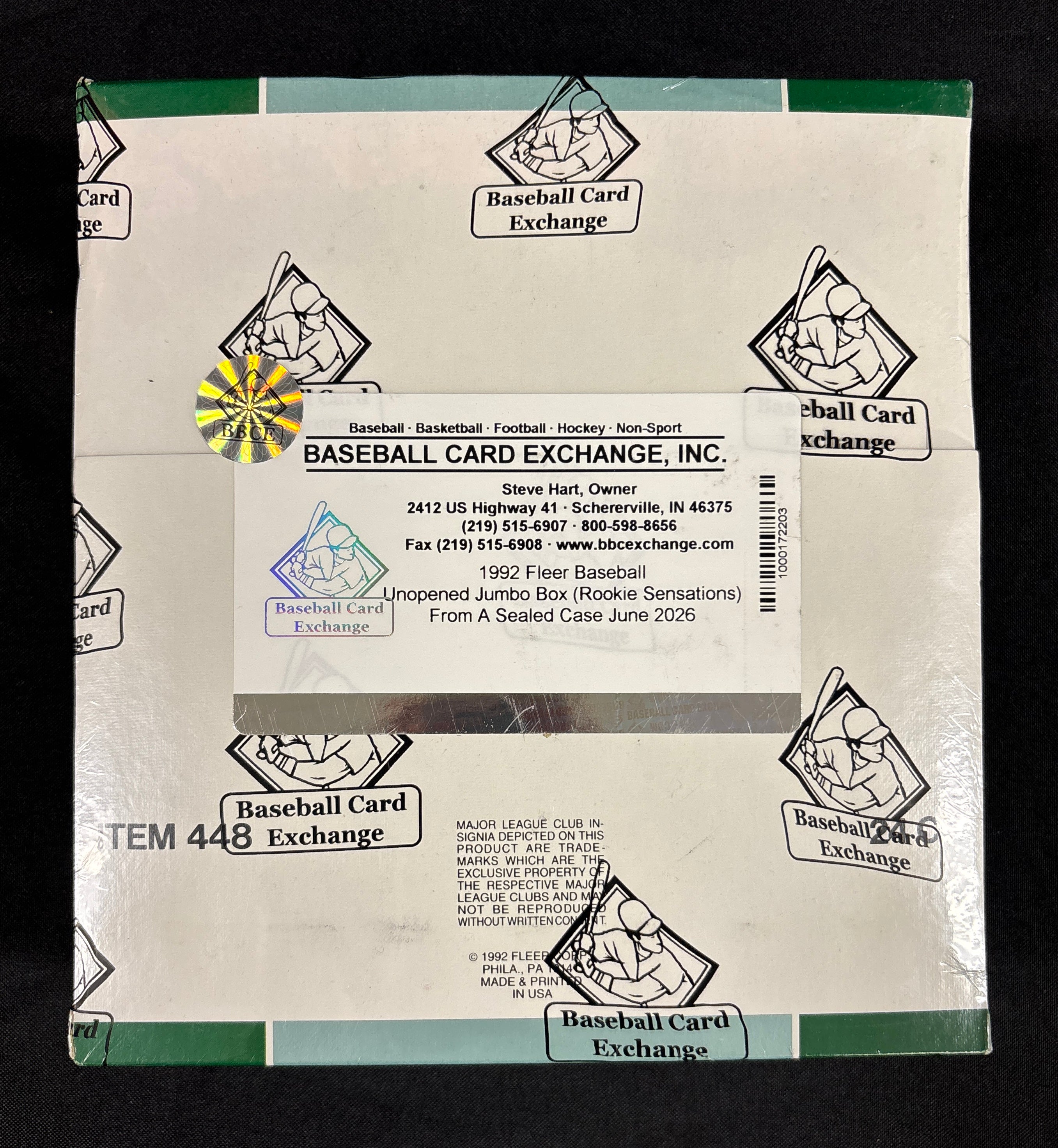 1992 Fleer Baseball Jumbo Box BBCE Wrapped/Sealed FASC