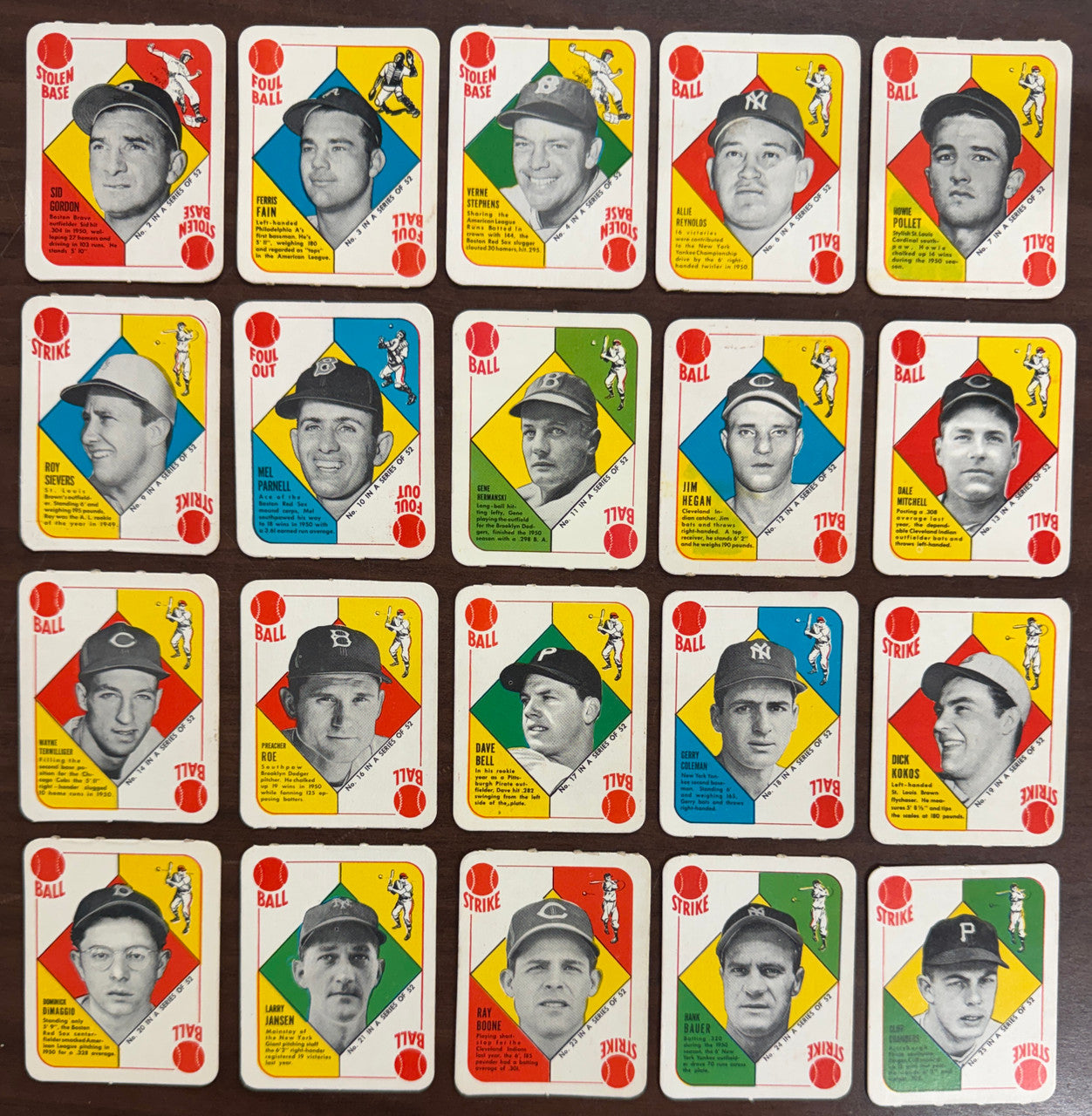 1951 Topps Red Back Baseball Complete Set (52) VG-EX/MT