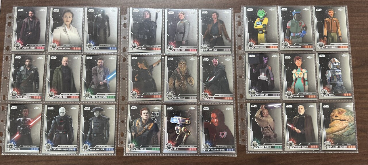 2023 Topps Chrome Star Wars Complete Set (100)