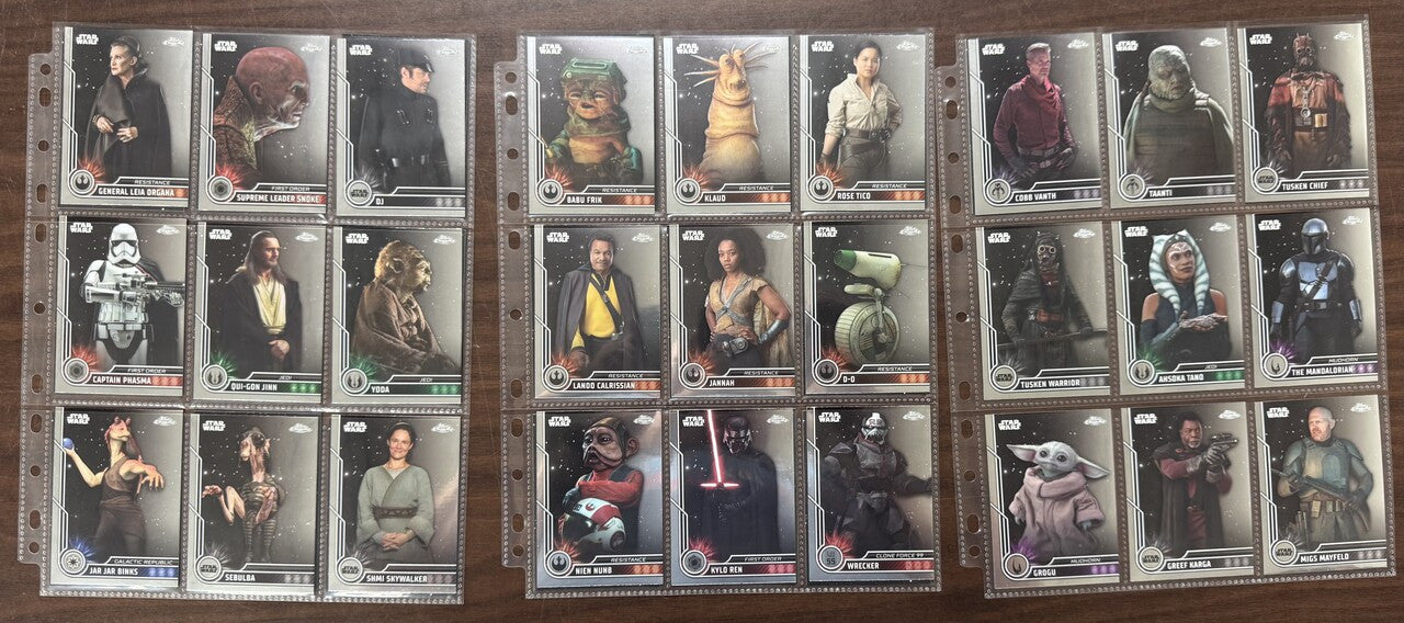2023 Topps Chrome Star Wars Complete Set (100)