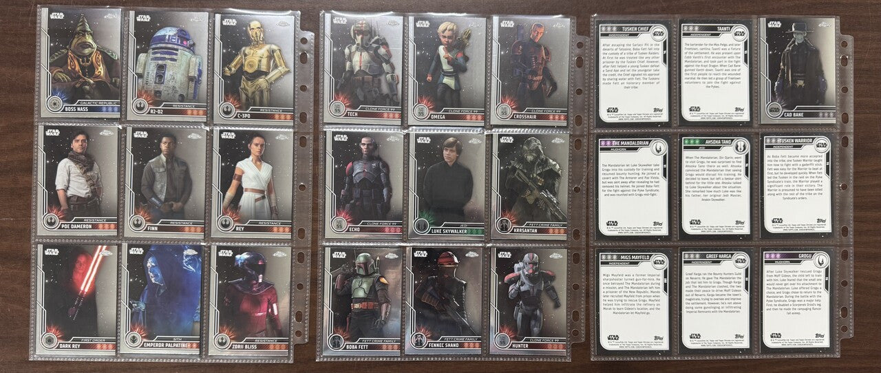 2023 Topps Chrome Star Wars Complete Set (100)
