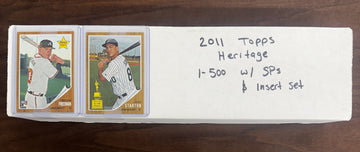 2011 Topps Heritage Baseball Complete Set w/ SPs (500) + Insert Set