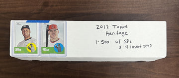 2012 Topps Heritage Baseball Complete Set w/ SPs (500) + 4 Insert Sets