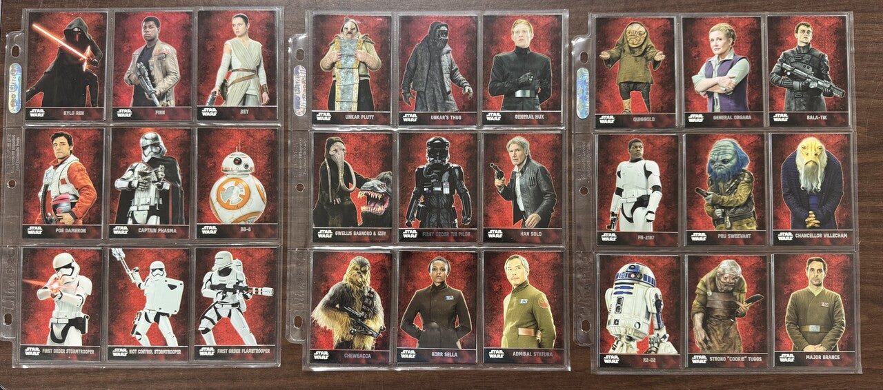 2015/16 Topps Star Wars The Force Awakens Series 1 & 2 Complete Sets W/ Stickers