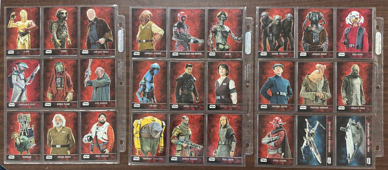 2015/16 Topps Star Wars The Force Awakens Series 1 & 2 Complete Sets W/ Stickers