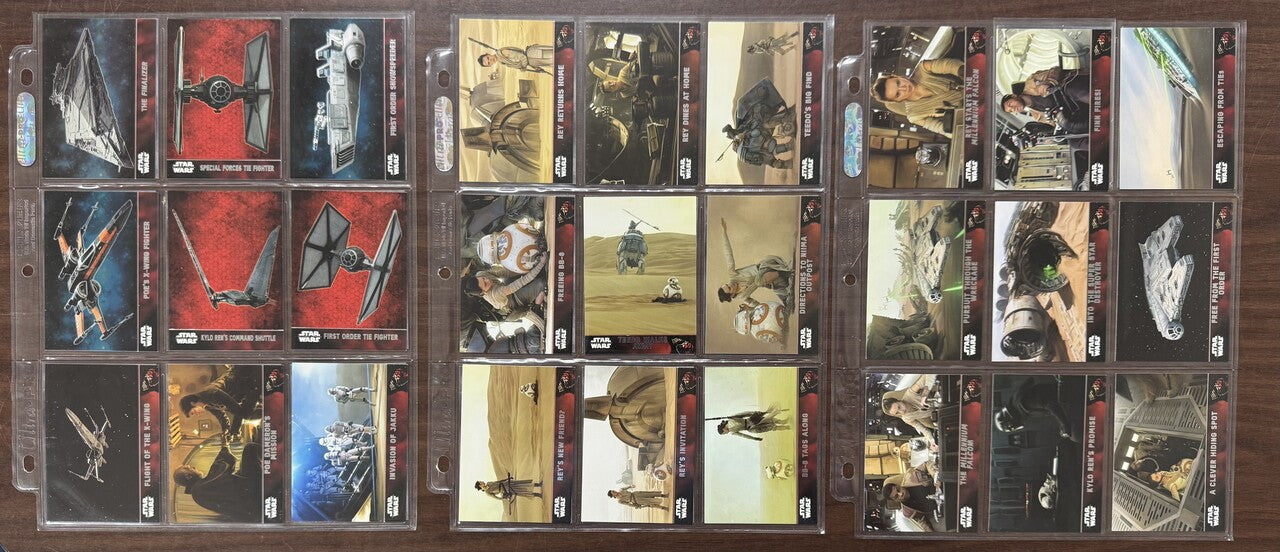 2015/16 Topps Star Wars The Force Awakens Series 1 & 2 Complete Sets W/ Stickers