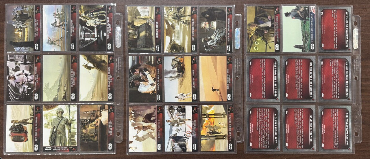2015/16 Topps Star Wars The Force Awakens Series 1 & 2 Complete Sets W/ Stickers