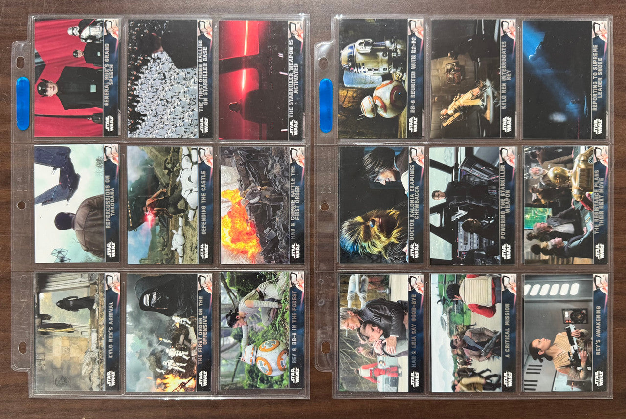 2015/16 Topps Star Wars The Force Awakens Series 1 & 2 Complete Sets W/ Stickers