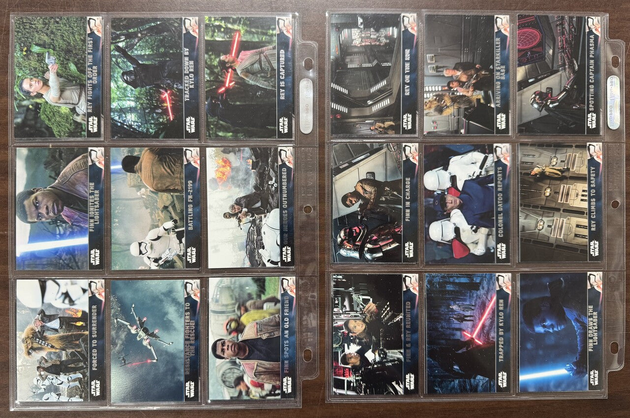 2015/16 Topps Star Wars The Force Awakens Series 1 & 2 Complete Sets W/ Stickers