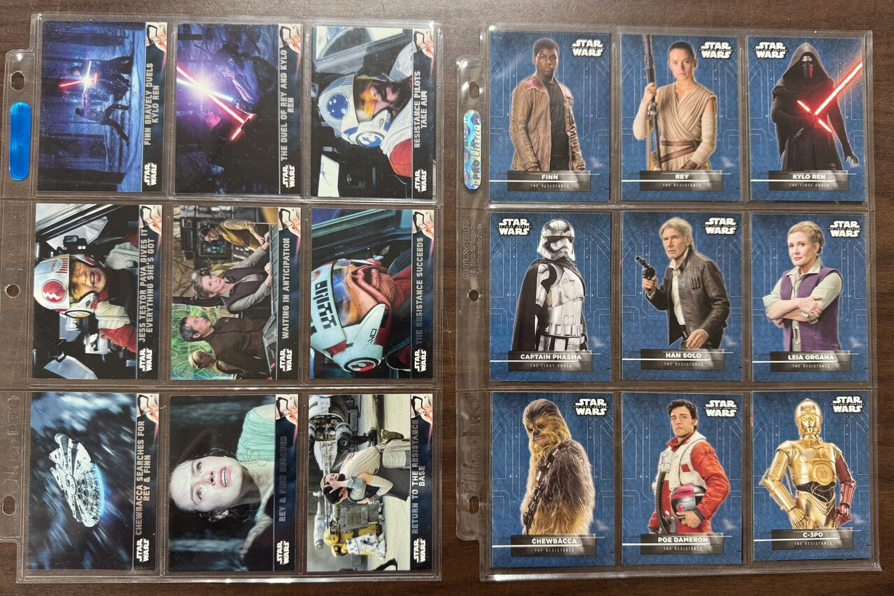 2015/16 Topps Star Wars The Force Awakens Series 1 & 2 Complete Sets W/ Stickers