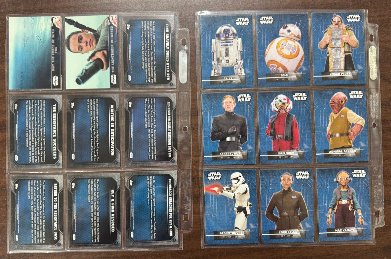 2015/16 Topps Star Wars The Force Awakens Series 1 & 2 Complete Sets W/ Stickers