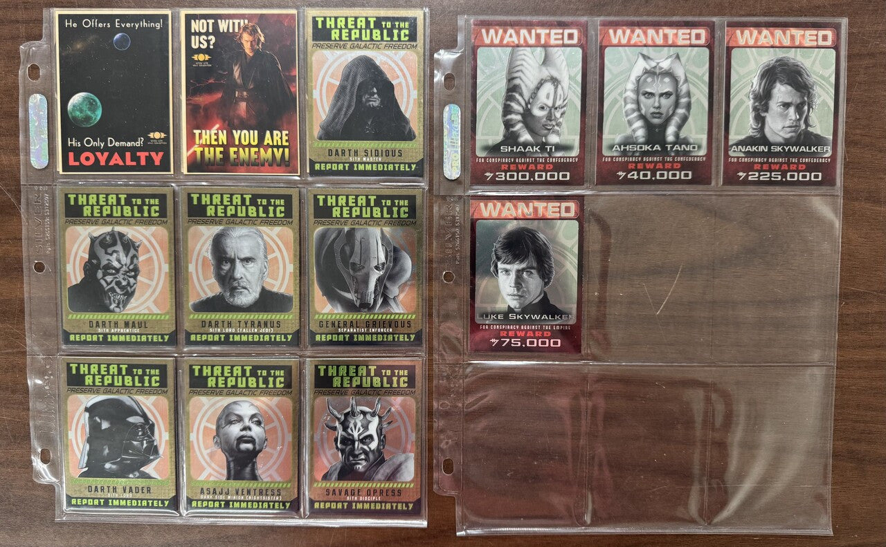 2015 Topps Chrome Star Wars Perspectives Jedi vs Sith Complete (100) W/ Inserts