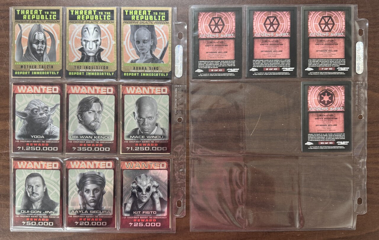 2015 Topps Chrome Star Wars Perspectives Jedi vs Sith Complete (100) W/ Inserts