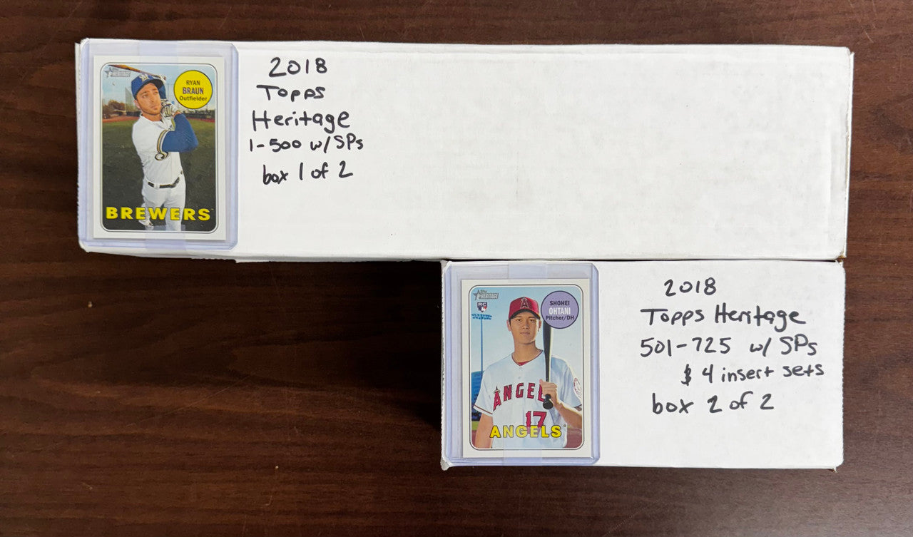 2018 Topps Heritage Baseball Complete Set w/ SPs & High (725) + 4 Insert Sets