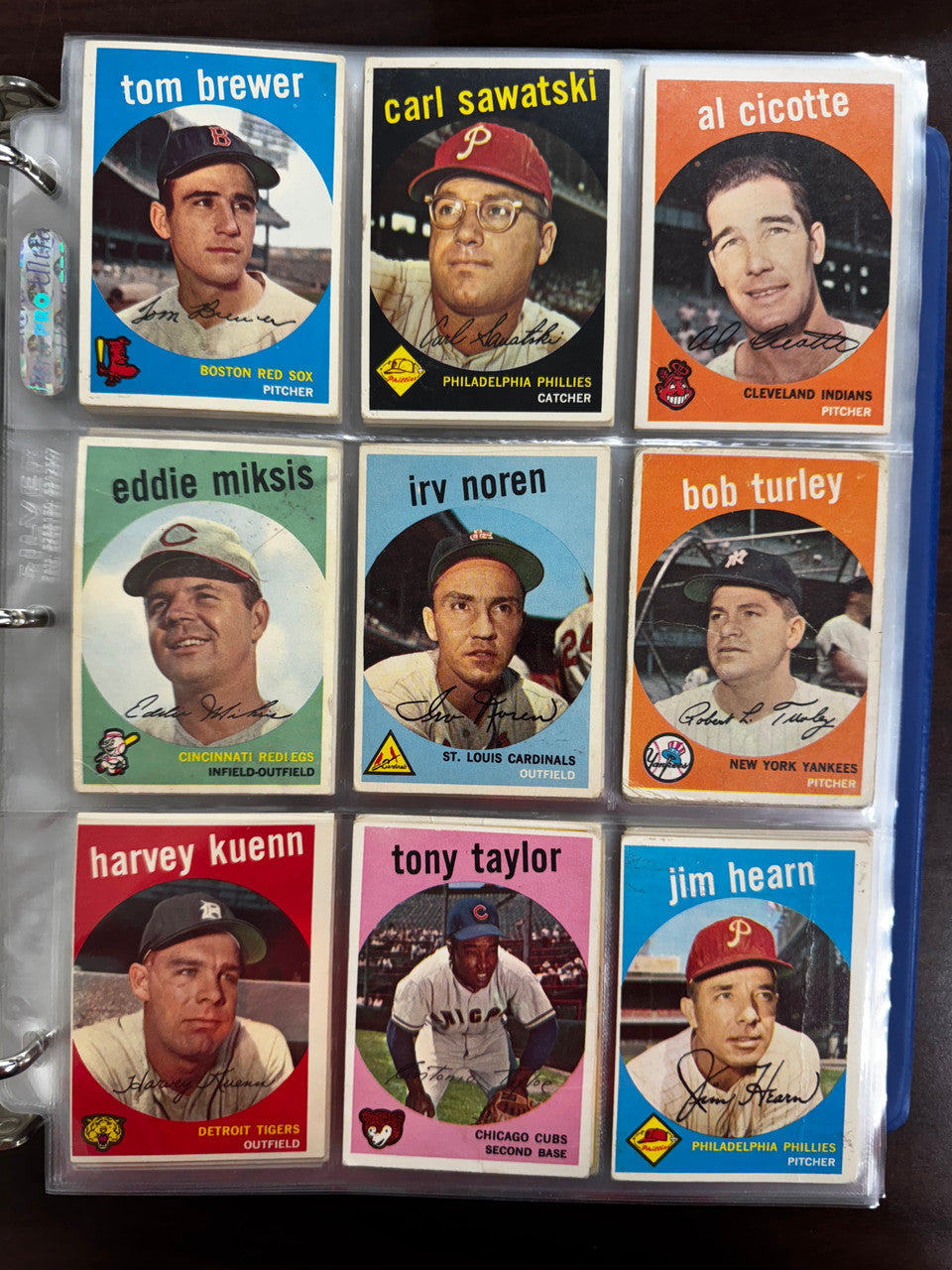 1959 Topps Baseball Near Complete Set 531/572 VG Overall