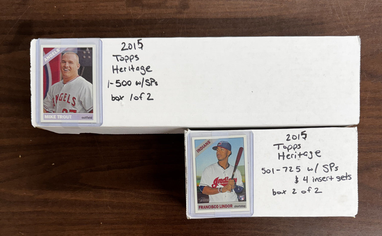 2015 Topps Heritage Baseball Complete Set w/ SPs & High (725) + 4 Insert Sets